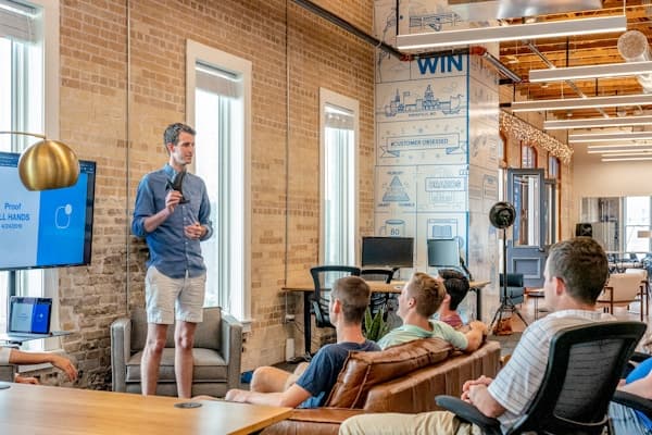 Young entrepreneur at shared workspace